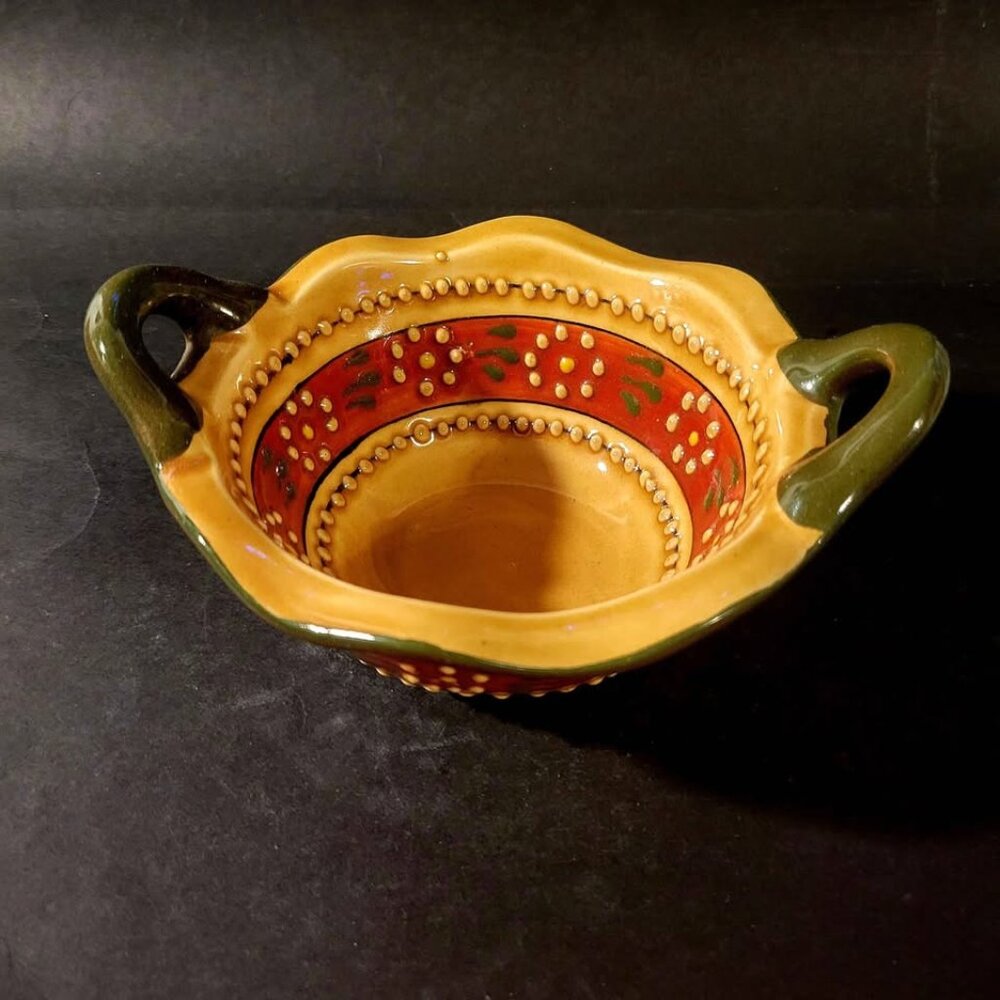Hand-Painted Mexican Pottery Bowl Talavera Style